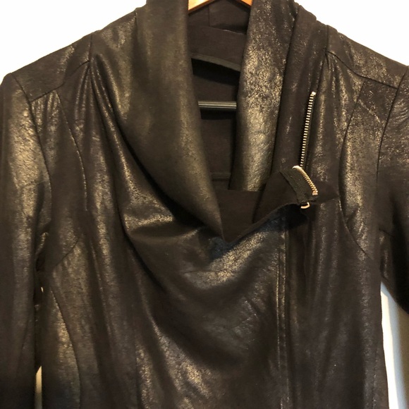 Zara Women’s Lightweight Black Vegan Leather Jacket in Size Small - Picture 5 of 8